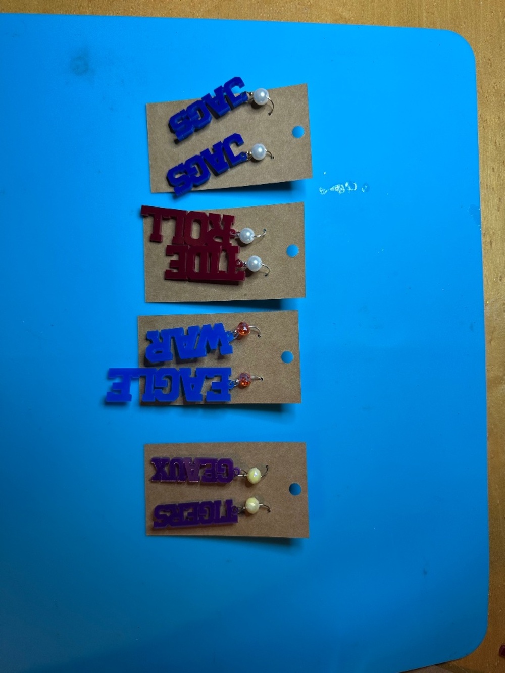 Single Bead college Earrings